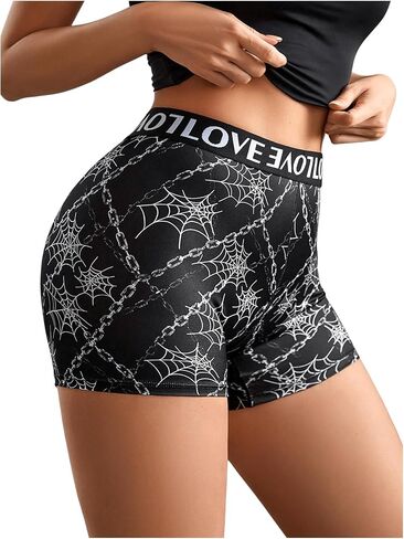 SOLY HUX Women's Leopard Boxer Panties Letter Print High Waisted Boyshort Panty Underwear in Saudi Arabia