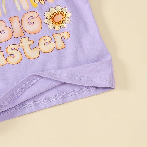 Little Girl Shirts Big Sister Tee Shirt Top Summer Short Sleeve Clothes 2-7 Years in Kuwait