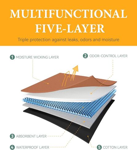 Incontinence Underwear for Women Washable Bladder Leak Protection Postpartum Surgery Recovery Panties 56ml Absorbency 1 Pack (Skin, L) in Kuwait