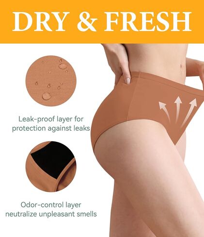 Incontinence Underwear for Women Washable Bladder Leak Protection Postpartum Surgery Recovery Panties 56ml Absorbency 1 Pack (Skin, L) in Kuwait