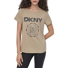 DKNY Women's Short Sleeve Crew Neck Logo T-Shirt