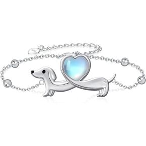 Dachshund Gifts Dachshund Bracelet 925 Sterling Silver Dachshund Bracelet for Women Cute Wiener Dog Bracelet Dachshund Jewelry Gifts for Women and Dachshund Lovers