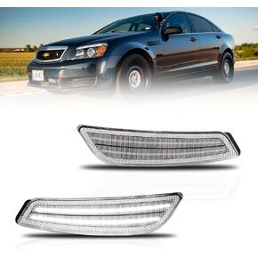 مصابيح علامة الجانب الأمامي LED Fender لعام 2008 2009 Pontiac G8 GT GXP ، مصابيح علامات الوفير الجانبية ذات العدسة البيضاء ، [2 حبات ضوئية 45 رقائق SMD سوبر مشرق] مصابيح إشارة LED بيضاء ، 2 PCS