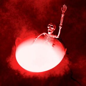 Witches FULL 9" Cauldron with Skeleton Sauna and RED Fogger (w/Color Options) | Great for Halloween Decor, Parties, Trick or Treat Candy Bucket - 9 Inch Diameter Kettle includes CHAIN Handle