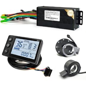 Ebike Sine Wave Controller 30a متوافق مع 24V 36V 48V مع S866 LCD Display/Thumb Throttle و PAS للإكسسوارات ... (3MO 30A-S866-130X)