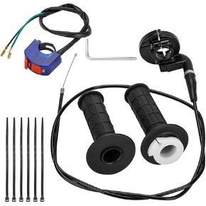 Mini Bike Twist Throttle Cable Assembly for Coleman CT200U CT200U-EX BT200X Baja DB30 Warrior MB200 79cc 100cc Predator 212cc Massimo Motovox 196cc 200cc 6.5hp Engine Parts 7/8 22mm Handle Accessories