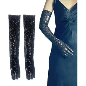 Sequined Long gloves Women, Tea Party Opera Evening Prom Elbow Gloves Sleeve-