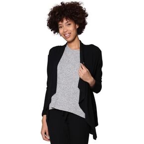 LA CERA Women's Open Front Cascade Waterfall Jacket, Drape Front Jacket, Long Sleeves, Pockets, Machine Wash in Saudi Arabia