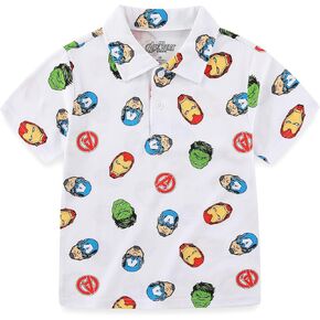 Marvel Avengers Boys Short Sleeve Polo Shirt for Toddler and Big Kids