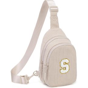Small Corduroy Sling Bag Initial Crossbody Bag Fanny Pack for Girls Personalized Birthday Gifts for Teen Girls Gifts in Saudi Arabia