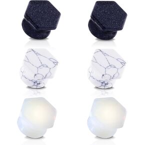 Stuppendux 6pc/8pc ثقب الجسم الحجر المقابس الأذن مجموعة السرج المزدوج أنفاق مزدوجة أقراط للرجال للنساء المجوهرات للجنسين 2G-5/8 6-16mm