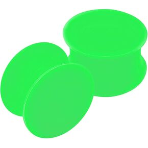 2PCS Silicone Green Double Flared Saddle For Stretcher Ear Gauge Plug Earring Lobe Piercing Jewelry Choose Sizes