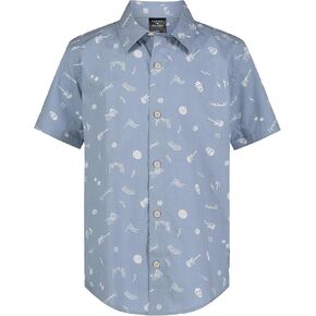 Lucky Brand Boys' Short Sleeve Woven Button-Down Shirt