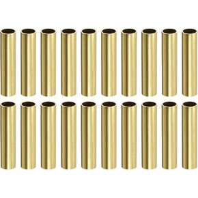 3mm x 0.5mm x 30mm(ODxWall TxL) Brass Tube - 20Pack - Good for DIY Decorative Ornament Wall Hanging - Round Craft Bead Tubing