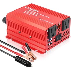 500 واط عاكس الطاقة ، Lvyuan inverter DC 12V إلى 110 فولت محول محول محول CAR CAR مع مقطع منافذ USB مزدوجة ومنافذ AC المزدوجة شاحنة RV للهاتف وأجهزة الكمبيوتر المحمولة وشاحن الرحلة على الطريق