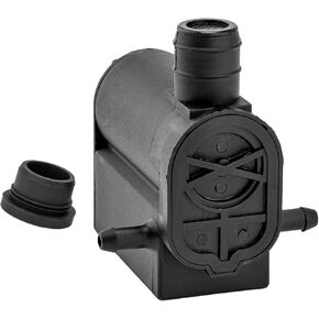 98510-1W000 Windshield Washer Pump, Compatible with Hyundai Accent, Elantra, Santa Fe, Kia Borrego, Forte, Washer Fluid Pump with Grommet (Black)
