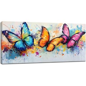 Butterfly Large Wall Art for Living Room Modern Wall Decor for Bedroom Butterfly Pictures Butterfly Painting Framed Large Canvas Art Ready to Hang 30"x60"