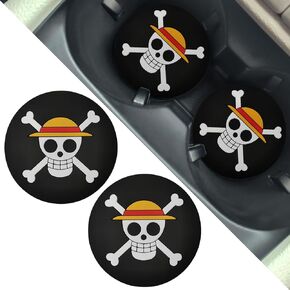 Car Coasters for Cup Holders 2.75 Inch Universal Waterproof Non-Slip Anti-Scratch Cup Holder Coasters for Car 2 Pack (Anime Black 1)