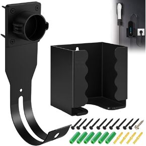 Ev Charger Holder Wall Mount Kit, EV Charger Holster Dock, J-EV Cable Bracket is Suitable for SAE J1772 Connector, Electric Vehicle Charging Box Bracket Set