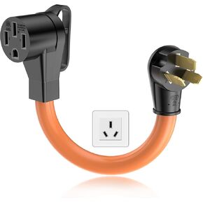 NEMA 10-50p إلى 14-50R ev adapter adapter cord 6awg 30 amp 3 prong dryer to 50 amp 4 prong ev adapter فقط متوافق مع تسلا والمستوى 2 شحن ETL & UL مدرج