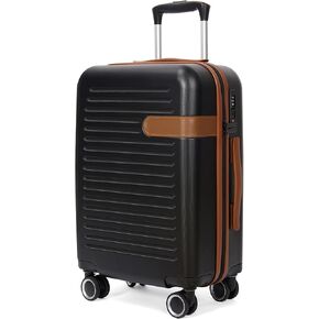 Hardside Carry On Luggage 22x14x9 Airline Approved with Spinner Wheels, 20-inch Carry-On Suitcase for Women & Men, Black