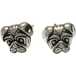 Kiola تصمم Pug Dog Head Cufflinks