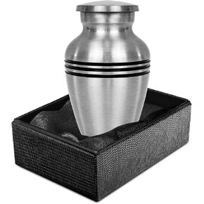 Trupoint Memorials Small Urns for Human Ashes Keepsake, Pewter Decorative Mini Cremation Urn for Adult Men and Women, Silver Lining in Kuwait