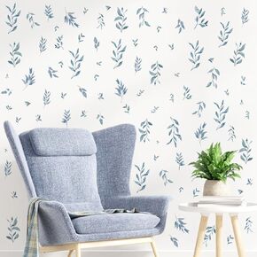 Flower Floral Wall Decal Small Colorful Flower Wall Stickers Flowers Leaves Wall Decals Wildflower Floral Leaf Wall Sticker Cute Flower Leaf Wall Decal for Nursery Girls Room Bedroom Decor