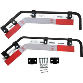 2Pcs Angle Down Bar Mud Flap Hangers Bracket 28" with Mounting Kit for Heavy Duty Semi Truck Square Spring Steel Arm with Mud Flap Reflector Plates