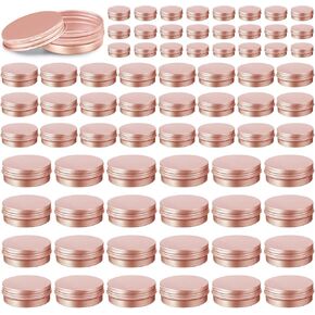 Chumia 144 PCS Metal Round Tins - علب الألومنيوم المحمولة مع أغطية المسمار للشموع ، الكريمة ، التوابل - 3 أحجام (فضية)