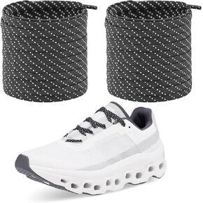 7MM Shoelaces for ON Cloudmonster Sneakers, Double Polyester Flat Athletic Rnuning Shoe Laces Replacement Strings