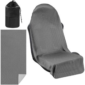 Cooling Car Seat Towel Covers with Storage Bag Seat Post Workout Sweat Washable Cover Non Slip for Car Towel for Dog Pet Workout Outdoor Sport Activitie(Dark Gray)