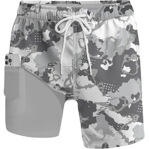 Palmyth 2 in 1 Mens Swim Trunks with Compression Liner 5 Inch Quick Dry Men's Swim Suit with Pockets in Kuwait