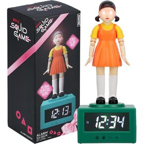 Paladone Squid Game Doll Alarm Clock - Officially Netflix Licensed Light, Kids Bedroom Accessories & Decor