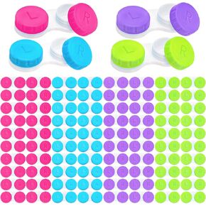 Nicunom 80 Pack Colorful Contact Lens Case, Bulk Contact Cases Box Holder Container Soak Storage Kit, 4 Colors