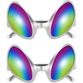 STOBOK 2pcs Alien Themed Decorative Glasses for Party Fun Fit Funny Eyewear for Cosplay Year Eve and Gatherings Photo Props and Novelty