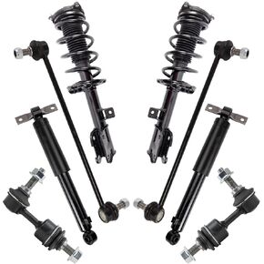 TRQ Front and Rear Suspension Kit Complete Strut & Coil Spring Assembly Shock Absorber Sway Bar Stabilizer Link Compatible with 2015-2020 Kia Sedona