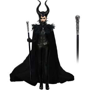 UQJE Black Gothic Witch Costume Raven Costume Halloween Feather Shawl Mesh Cape with Horns Set