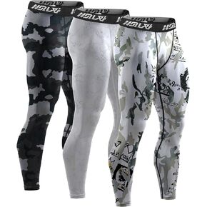 Holure 3 Pack Men's Compression Pants, Athletic Workout Running Leggings for Men, Sports Base Layer Thermal Tights