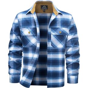 قميص Cotrasen Flannel للرجال منقوشة بانتظام تناسب زر القطن الطويل الأكمام لأعلى سترة عمل غير رسمية مع 2 جيوب
