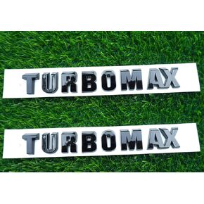 2PC 2024-2025 Turbomax Emblems 3D Badge Nameplate Hood Letters Logo Replacement for Turbo-max 85079242 (Gloss Black)
