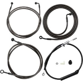 MoKitDora 16" Handlebar Cable Kit Brake Lines Oil Hose and Upper Clutch Cable for 2020-2023 Harley Touring Road King Electra Street Glide FLH FLT FLRT Models w/ABS, Black