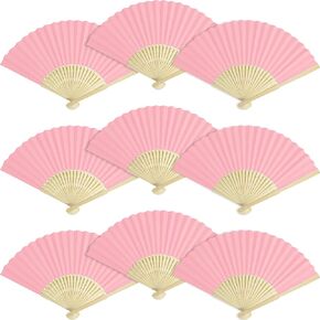 Paper Fans Paper Hand Fan Bamboo Folding Fan Handheld Fan Paper Folded Fan Paper Fan for Wedding Party and Home Decoration (100, White)