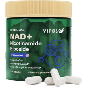 NAD Supplement 900mg, Liposomal NAD+ Nicotinamide Riboside Supplement for Men and Women, Resveratrol, Quercetin High Efficiency Supports for Energy Booster, 120 Capsules