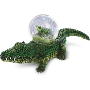 Cota Global Alligator Snow Globe - تمثال الكرة الأرضي المميت اللامع مع بريق متلألئ ، زخرفة جديدة قابلة للتحصيل لديكور المنزل ، لأعياد الميلاد وعيد الميلاد وعيد الحب - 45 ملم