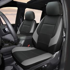 GIANT PANDA Front Car Seat Cover Customized Fit GMC 1500 2500 3500 Trucks Seat Protectors，Faux Leather (Black) 2-Pack