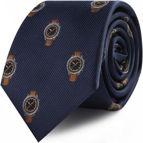 AUSCUFFLINKS Watch Lover Wrist Watch Omega Rolex Heuer Skinny Neckties | Present for Work Colleague | Bday Prezzie for Guys (Watch)
