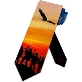 Three Rooker Military Ties Mens Patriotic Necktie