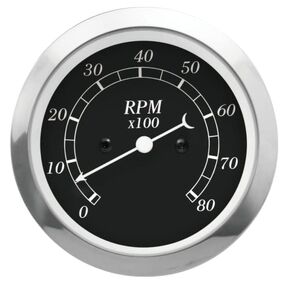 Motor Meter Racing Series Classic Series خمر 85 مم 3-3/8 "مقياس سرعة الدوران لمحرك البنزين 8000 دورة في الدقيقة أبيض إبرة أسود