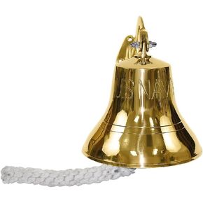 Us Navy 6" Indoor/Outdoor Brass BellWall Mount Rustic Vintage Home Decor Gifts